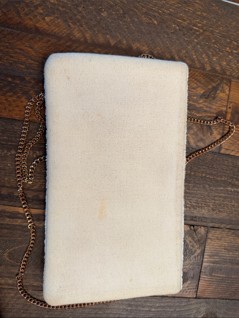 Shirdee Beaded Bride Clutch Crossbody Envelope Bag White Gold Glass Bead India - Picture 10 of 13